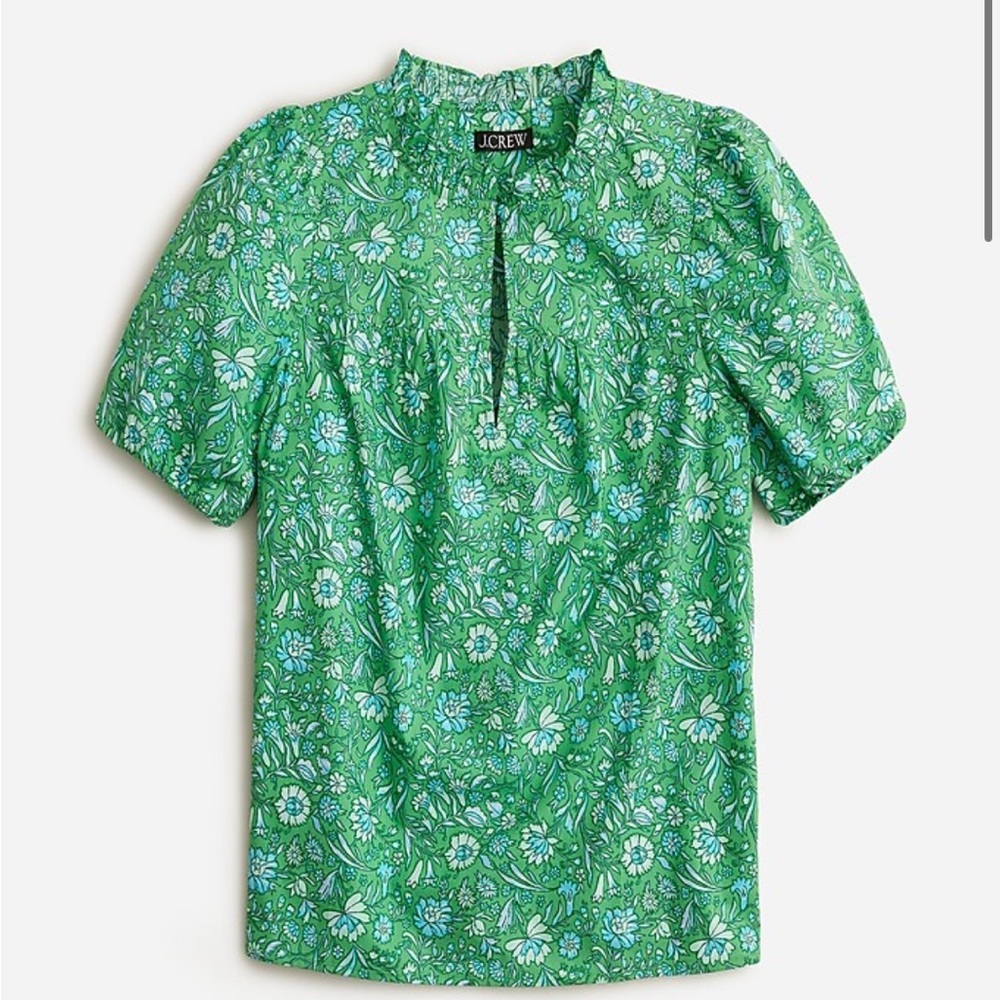 NWT J.Crew floral puff sleeve blouse | Women’s Size XS